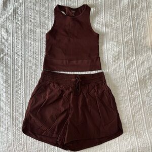 Abercrombie & Fitch Maroon Athletic Shorts set
